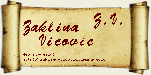 Žaklina Vićović vizit kartica